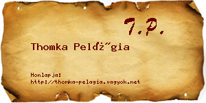 Thomka Pelágia névjegykártya